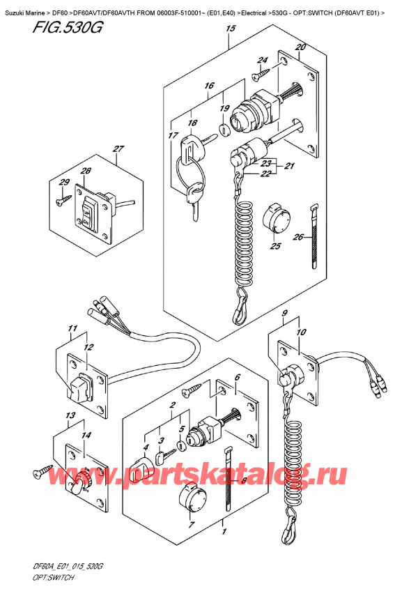  ,   , Suzuki DF60A VTL / VTX FROM 06003F-510001~   (E01), Opt:switch  (Df60Avt  E01) / :  (Df60Avt E01)