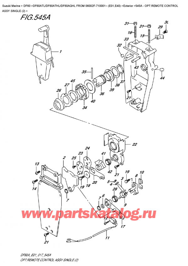  ,   , Suzuki DF60A TS/TL FROM 06002F-710001~ (E01) , Opt:remote  Control  Assy  Single  (2)