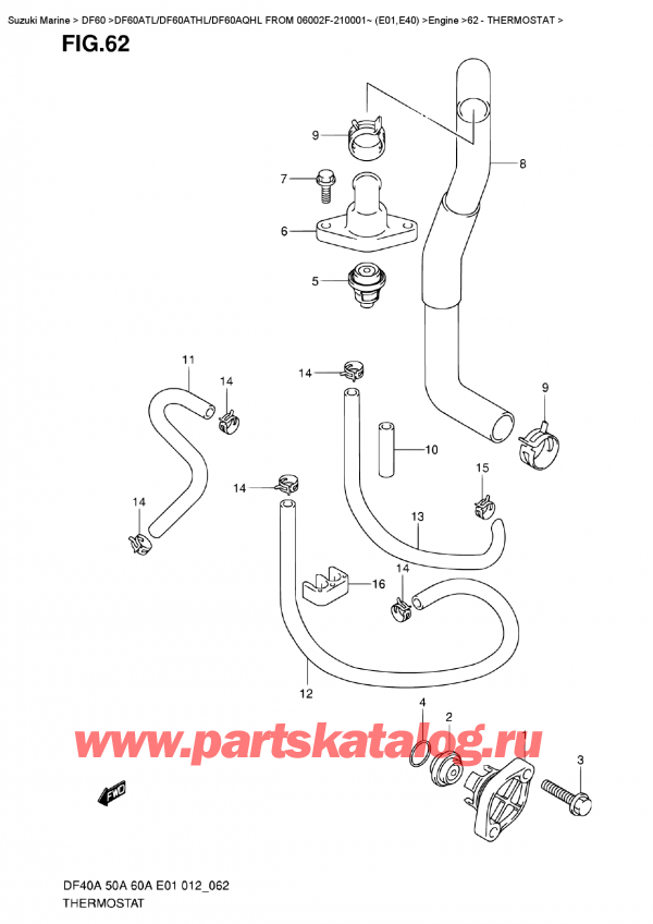 ,   , Suzuki DF60A TS / TL FROM 06002F-210001~ (E01)  2012 , Thermostat