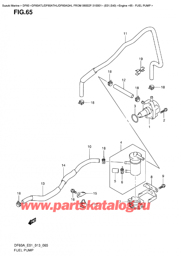 ,   , SUZUKI DF60A TL/TS FROM 06002F-310001~ (E01)  2013 , Fuel  Pump /  