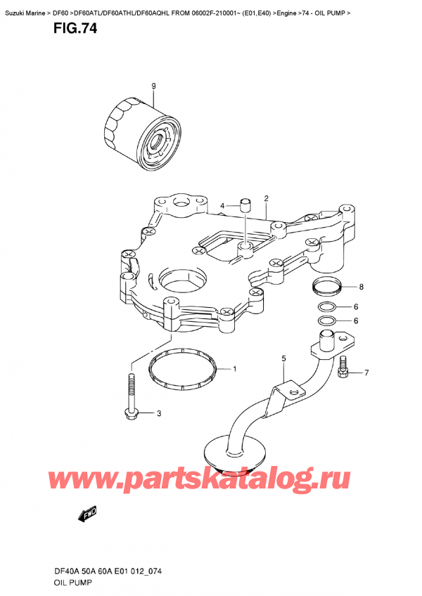  ,   , Suzuki DF60A TS / TL FROM 06002F-210001~ (E01), Oil  Pump