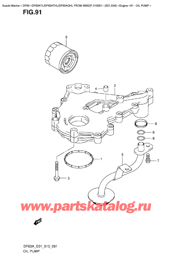   ,  , Suzuki DF60A TL/TS FROM 06002F-310001~ (E01),   - Oil  Pump