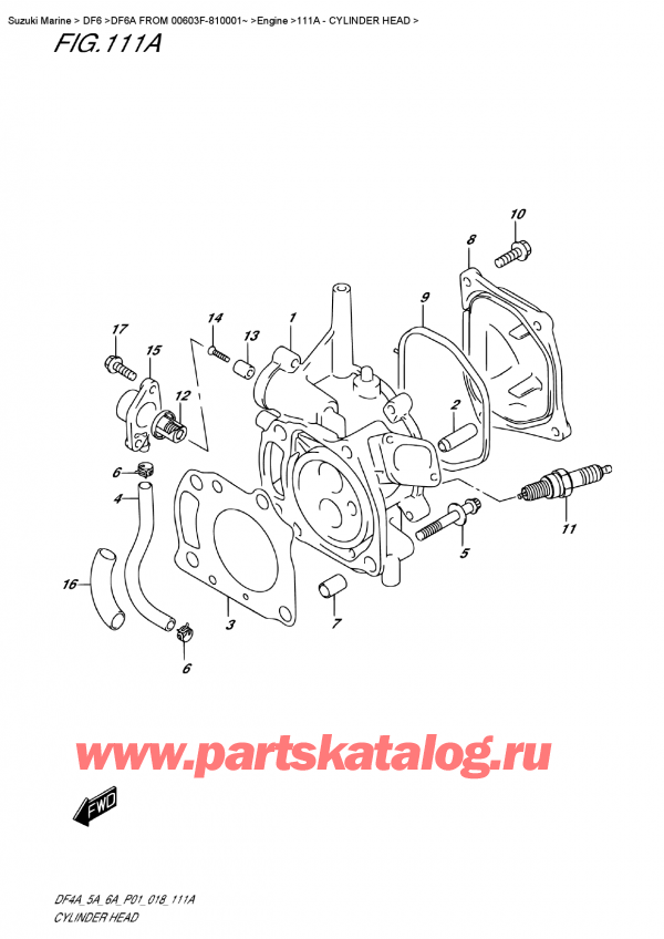   ,    , Suzuki DF6A S / L FROM 00603F-810001~   2018 , Cylinder  Head