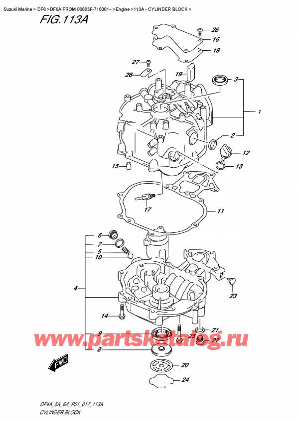  ,    , Suzuki DF6A S/L FROMV00603F-710001~   2017 ,   / Cylinder  Block
