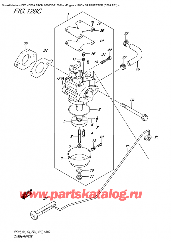  ,    , SUZUKI DF6A S/L FROMV00603F-710001~   2017 , Carburetor  (Df6A P01) -  (Df6A P01)