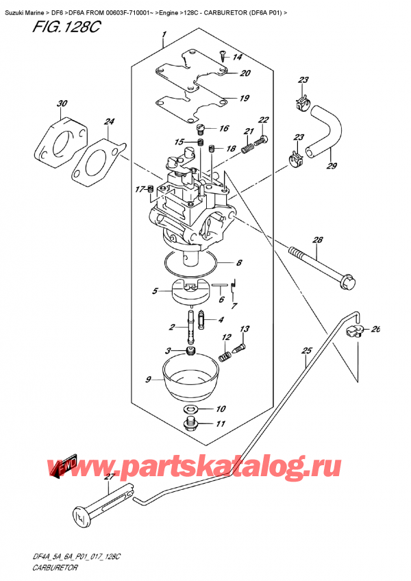  ,   , Suzuki DF6A S/L FROMV00603F-710001~   2017 ,  (Df6A P01) / Carburetor  (Df6A P01)