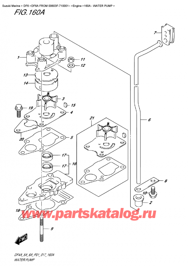 ,   , SUZUKI DF6A S/L FROMV00603F-710001~ , Water  Pump