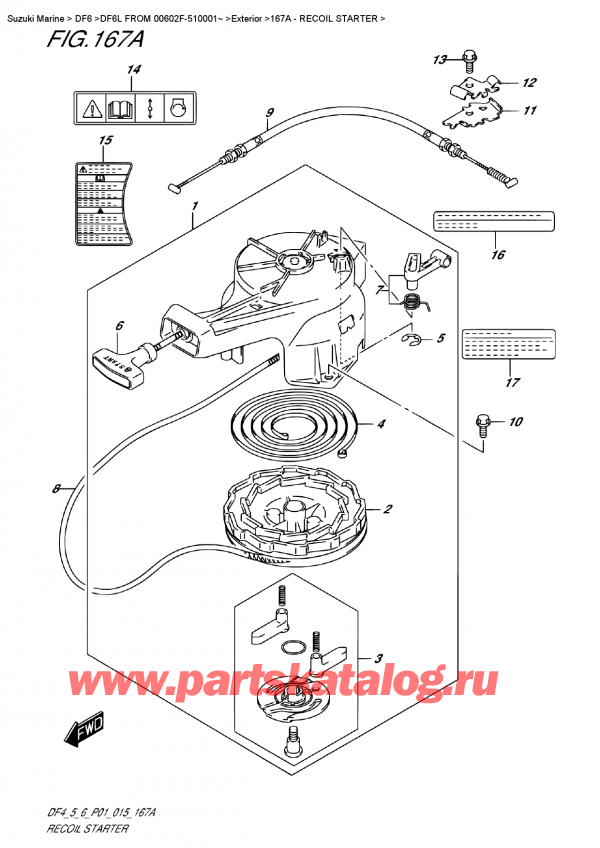 ,    , Suzuki DF6 S-L FROM 00602F-510001~ (P01)  2015 , Recoil  Starter