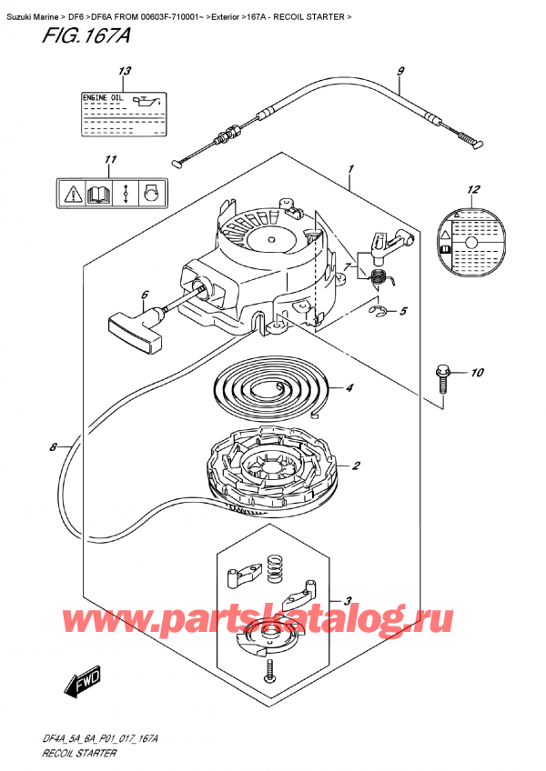  ,   , Suzuki DF6A S/L FROMV00603F-710001~   2017 , Recoil  Starter