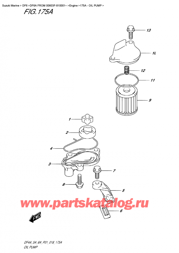   ,  , Suzuki DF6A S / L FROM 00603F-810001~   2018 , Oil  Pump
