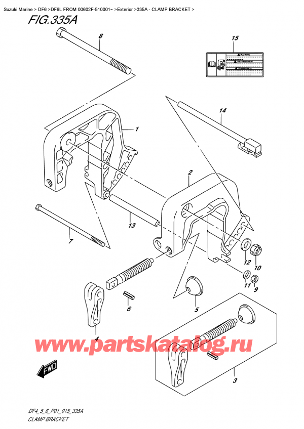  ,   , Suzuki DF6 S-L FROM 00602F-510001~ (P01),   / Clamp Bracket