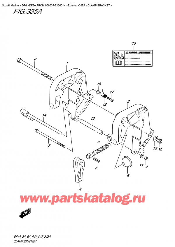 ,    , Suzuki DF6A S/L FROMV00603F-710001~ , Clamp  Bracket