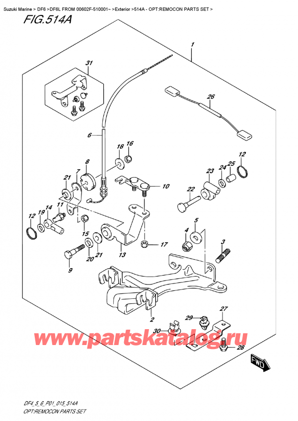   ,    , SUZUKI DF6 S-L FROM 00602F-510001~ (P01)  2015 , Opt:remocon  Parts Set - :   