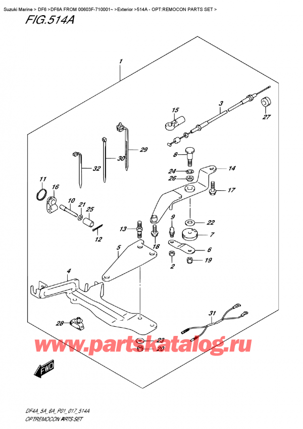  ,   , SUZUKI DF6A S/L FROMV00603F-710001~ , :    / Opt:remocon  Parts Set