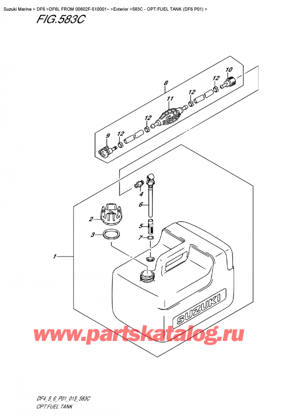  ,   , Suzuki DF6 S-L FROM 00602F-510001~ (P01)  2015 , :   (Df6 P01)