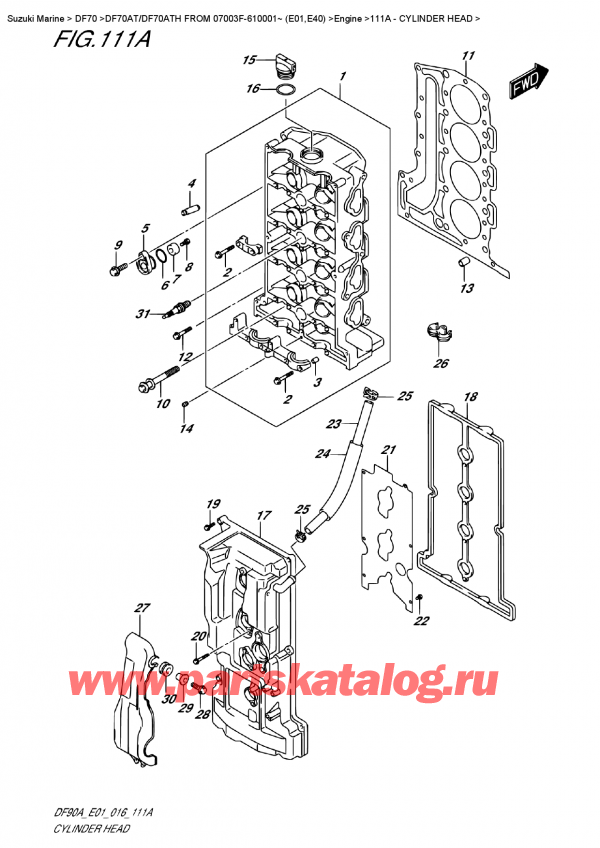 ,    , Suzuki DF70AT L/X FROM 07003F-610001~ (E01)    2016 ,   