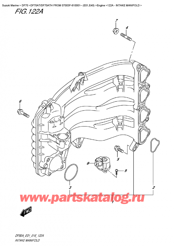   ,    , Suzuki DF70A TS / TL FROM 07003F-610001~ (E01 016), Intake  Manifold /  