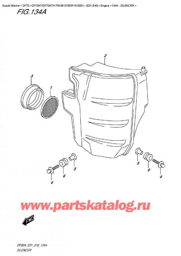  ,    ,  DF70A TS / TL FROM 07003F-610001~ (E01 016)  2016 , Silencer