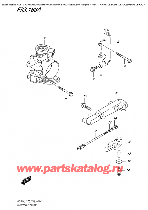 �������������, �� ��������� ���������, SUZUKI DF70A TS-TL FROM 07003F-810001~ (E01 018) ������ 2018 ����, �������� ���� (Df70A) (Df80A) (Df90A)