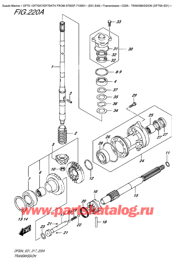  ,    , Suzuki DF70A TL FROM 07003F-710001~ (E01)  ,  (Df70A E01)