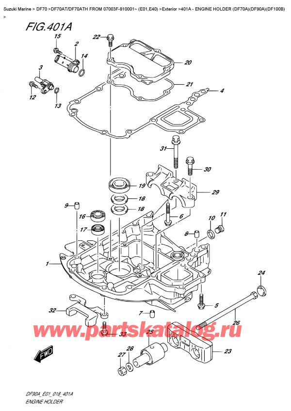 ,    , Suzuki DF70A TS-TL FROM 07003F-810001~ (E01 018), Engine  Holder  (Df70A)(Df90A)(Df100B)