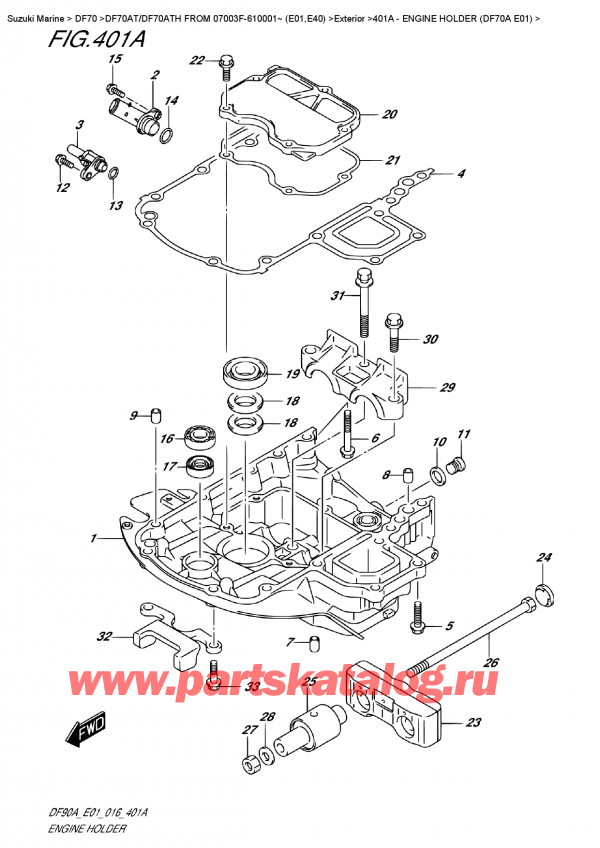  ,   , Suzuki DF70AT L/X FROM 07003F-610001~ (E01)  , Engine  Holder  (Df70A  E01)