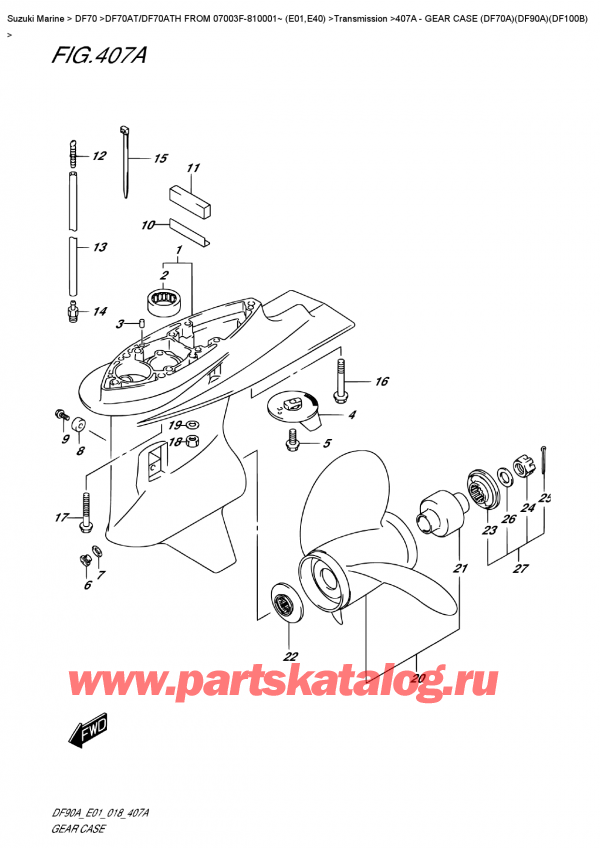  ,   , Suzuki DF70A TS-TL FROM 07003F-810001~ (E01 018),    (Df70A) (Df90A) (Df100B)