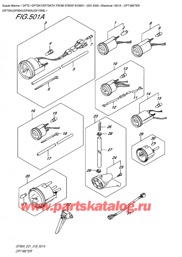  ,   , Suzuki DF70A TS-TL FROM 07003F-810001~ (E01 018)  2018 , :  (Df70A) (Df80A) (Df90A) (Df100B) / Opt:meter (Df70A)(Df80A)(Df90A)(Df100B)