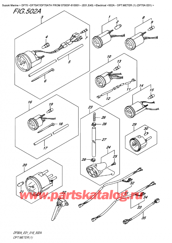  ,   , Suzuki DF70A TS / TL FROM 07003F-610001~ (E01 016), :  (1) (Df70A E01)