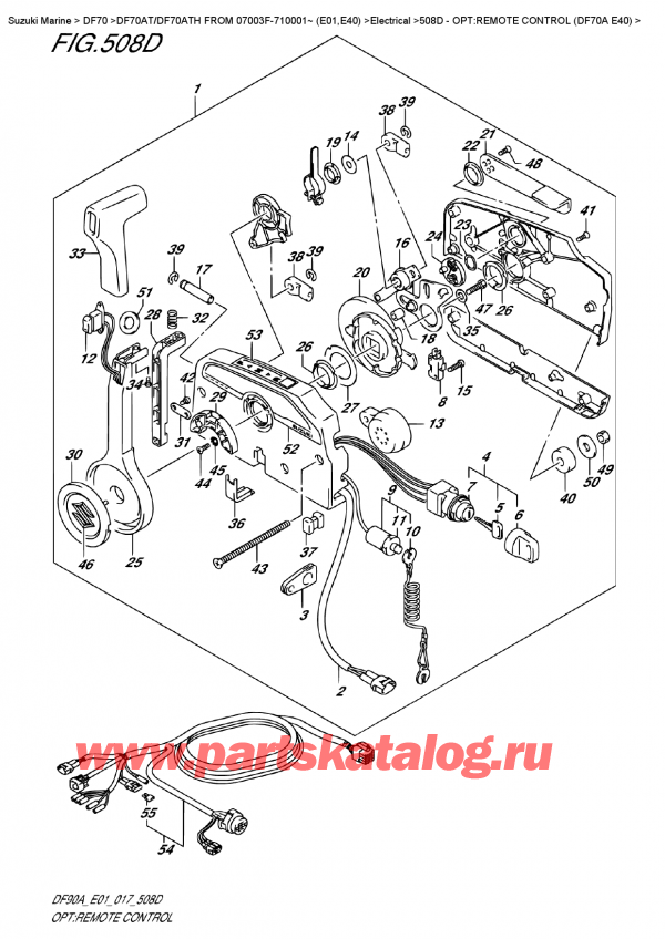  ,   , Suzuki DF70A TL FROM 07003F-710001~ (E01)  , Opt:remote  Control  (Df70A  E40)