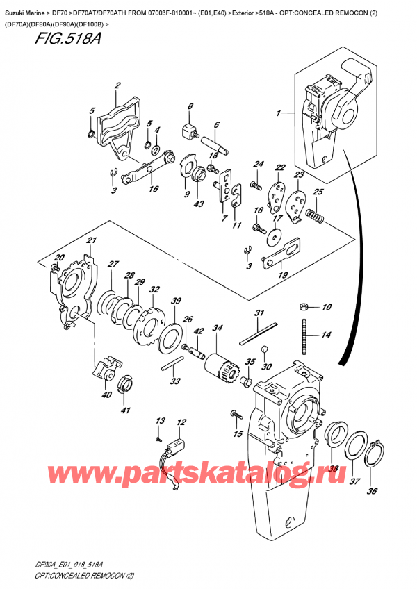 ,   , SUZUKI DF70A TS-TL FROM 07003F-810001~ (E01 018), :  ,   (2) (Df70A) (Df80A) (Df90A) (Df100B)