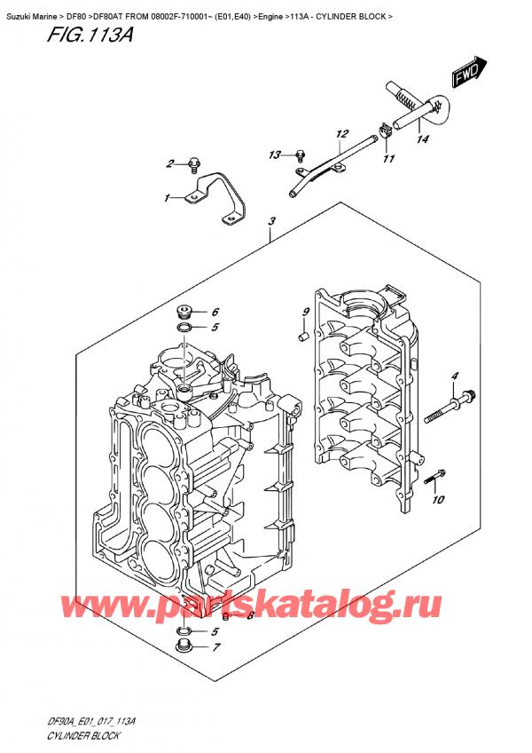  ,   , Suzuki DF80A TL FROM 08002F-710001~ (E01) , Cylinder Block