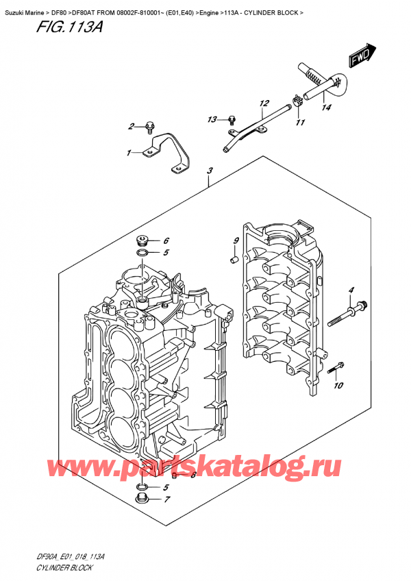  ,  , Suzuki DF80A TL FROM 08002F-810001~ (E01), Cylinder Block /  