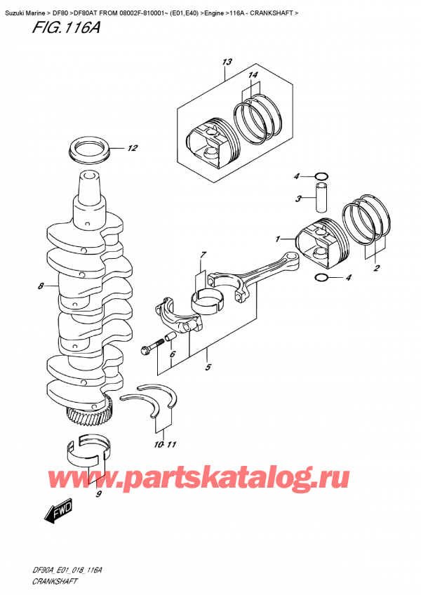  ,    ,  DF80A TL FROM 08002F-810001~ (E01)  2018 , Crankshaft