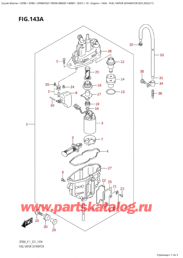  ,  , SUZUKI Suzuki DF80A TS/TL FROM 08002F-140001~  (E01 021)  2021 ,    (E01, E03, E11)