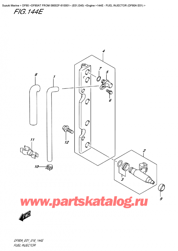   ,  , Suzuki DF80AT FROM 08002F-610001~ (E01,E40)   2016 ,   (Df80A E01) - Fuel  Injector (Df80A  E01)