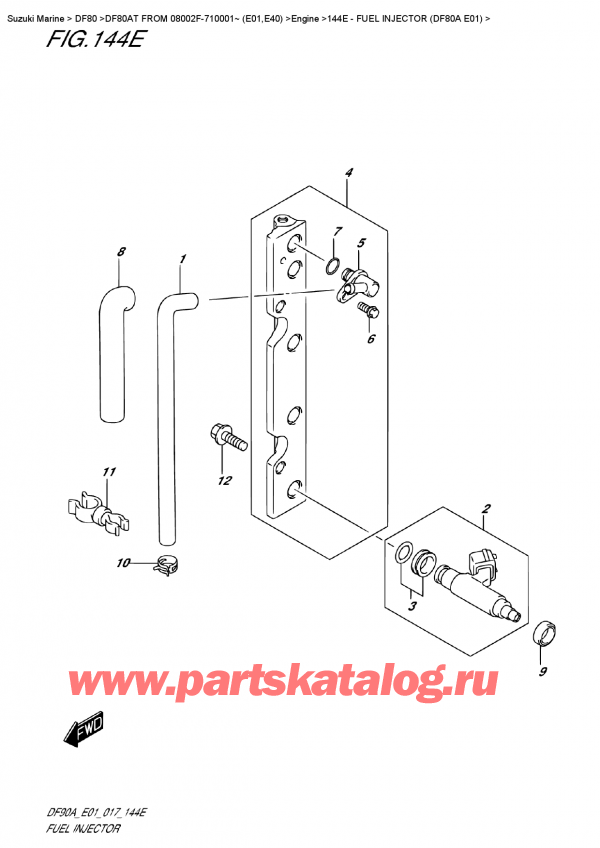  ,   , Suzuki DF80A TL FROM 08002F-710001~ (E01) , Fuel  Injector (Df80A  E01)