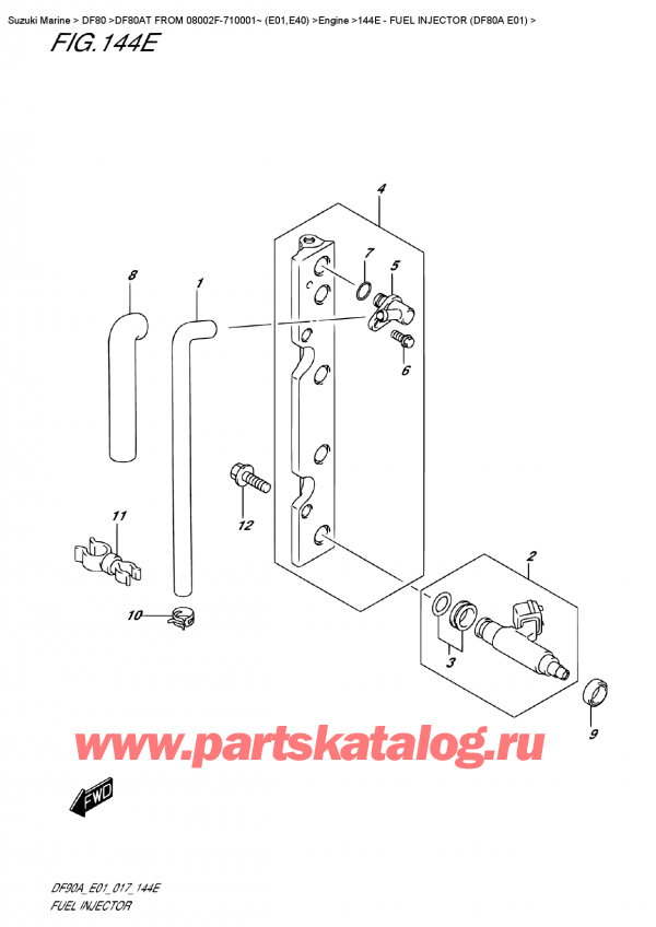 ,    ,  DF80A TL FROM 08002F-710001~ (E01) , Fuel  Injector (Df80A  E01)