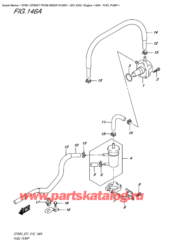  ,   , Suzuki DF80AT FROM 08002F-610001~ (E01,E40)   2016 ,   / Fuel  Pump