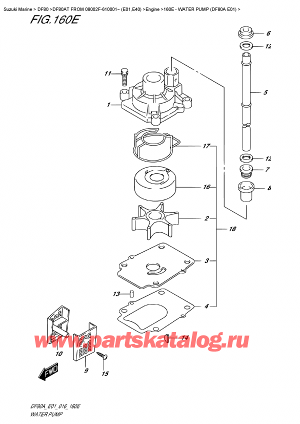   ,  , Suzuki DF80AT FROM 08002F-610001~ (E01,E40)   2016 ,   (Df80A E01) / Water Pump (Df80A  E01)