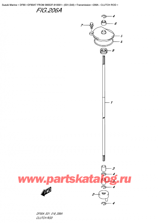 �������������, �� �����, Suzuki DF80A TL FROM 08002F-810001~ (E01) ������ 2018 ����, ���� ���������