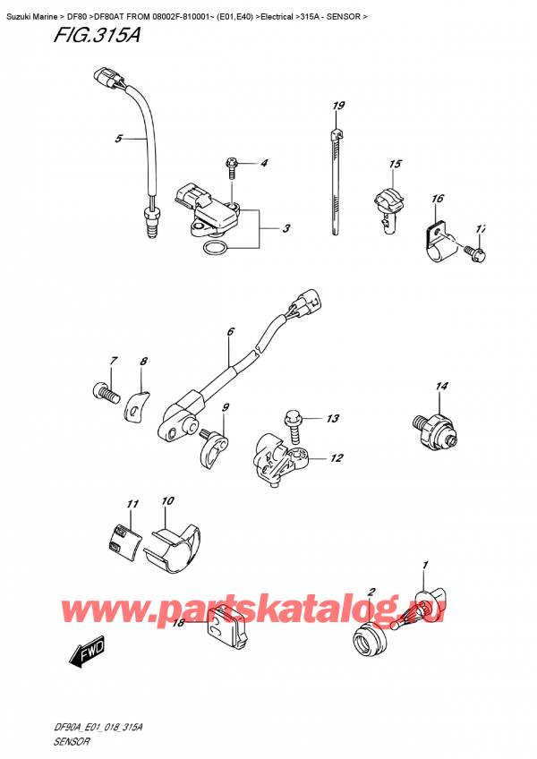  ,   , Suzuki DF80A TL FROM 08002F-810001~ (E01)  2018 , Sensor