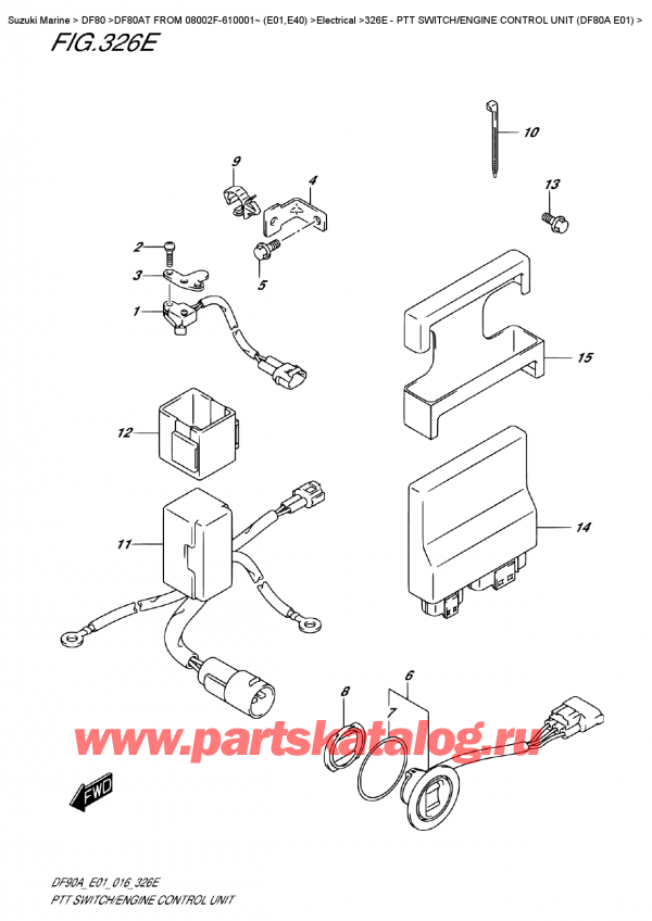   ,   , Suzuki DF80AT FROM 08002F-610001~ (E01,E40)   2016 , Ptt  Switch/engine  Control  Unit  (Df80A  E01)