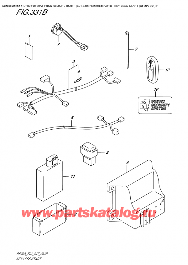  ,    , Suzuki DF80A TL FROM 08002F-710001~ (E01) , Key  Less Start   (Df80A  E01)