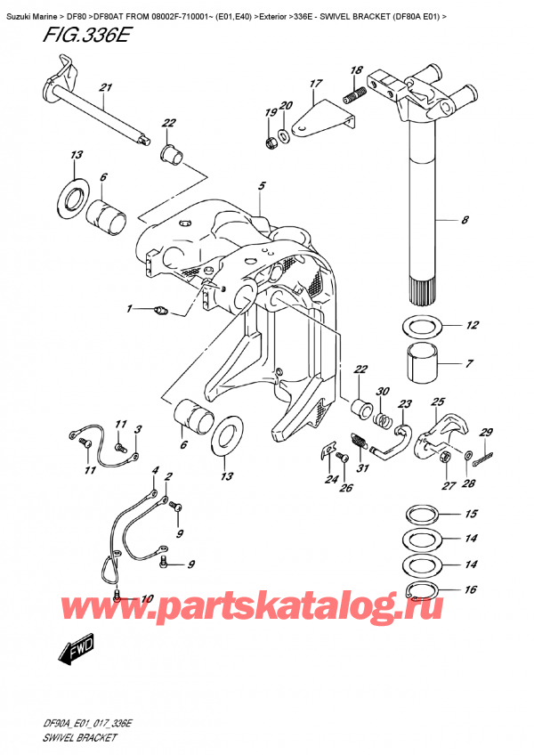  ,   ,  DF80A TL FROM 08002F-710001~ (E01)   2017 , Swivel Bracket  (Df80A  E01)