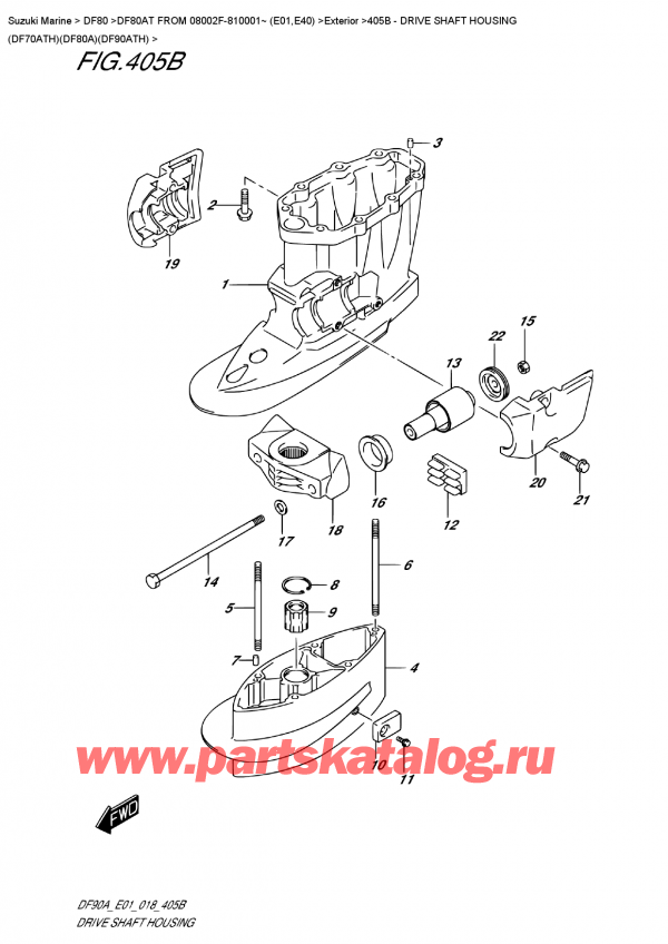  ,   , SUZUKI DF80A TL FROM 08002F-810001~ (E01), Drive  Shaft Housing  (Df70Ath)(Df80A)(Df90Ath)