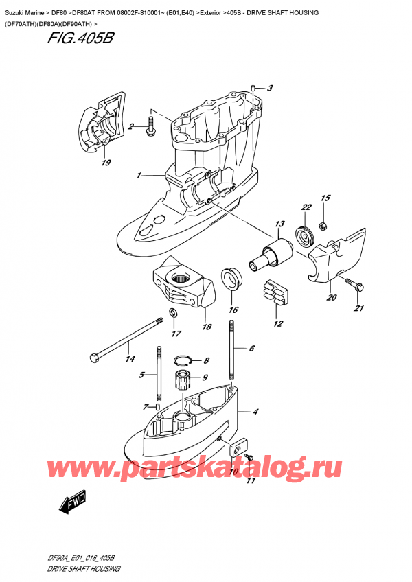  ,   , Suzuki DF80A TL FROM 08002F-810001~ (E01)  2018 , Drive  Shaft Housing  (Df70Ath)(Df80A)(Df90Ath)