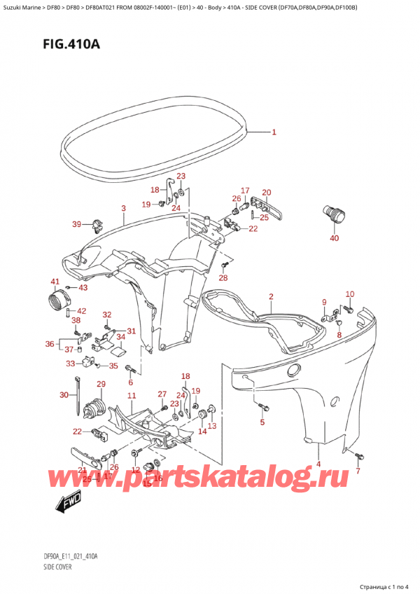 ,    , SUZUKI Suzuki DF80A TS/TL FROM 08002F-140001~  (E01 021), Side Cover (Df70A,Df80A,Df90A,Df100B) -   (Df70A, Df80A, Df90A, Df100B)