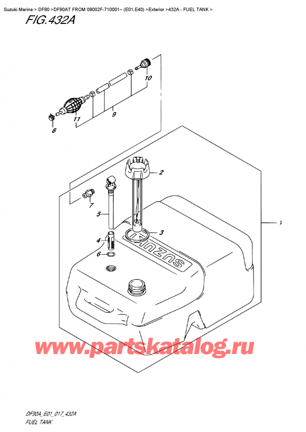  ,    , SUZUKI DF80A TL FROM 08002F-710001~ (E01)   2017 , Fuel  Tank /  