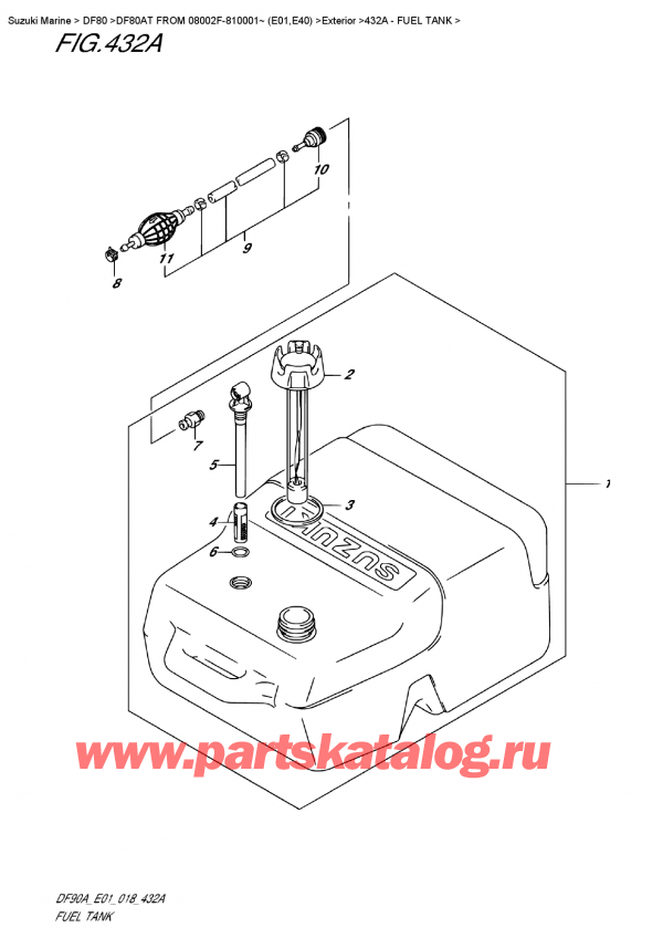 ,   , SUZUKI DF80A TL FROM 08002F-810001~ (E01)  2018 , Fuel  Tank